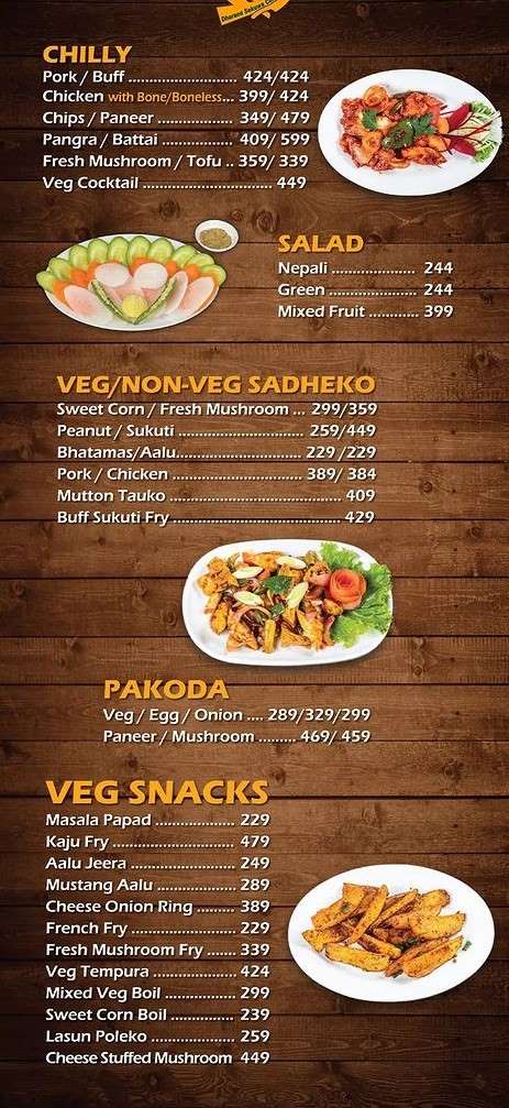 dharane sekuwa corner kathmandu menu