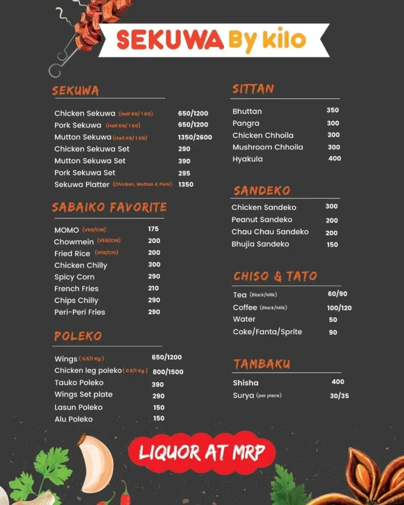 Sekuwa By Kilo Menu