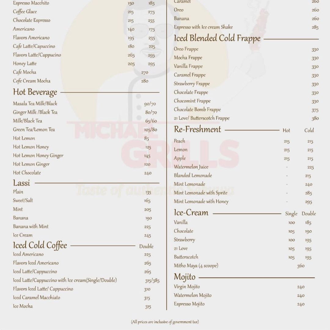 michael grills sekuwa menu