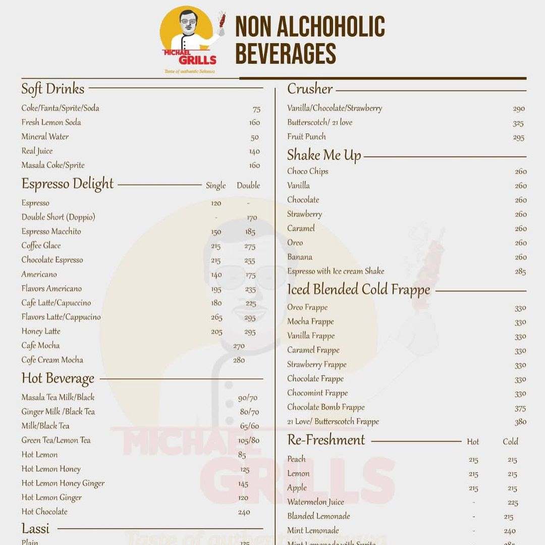 michael grills drinks menu