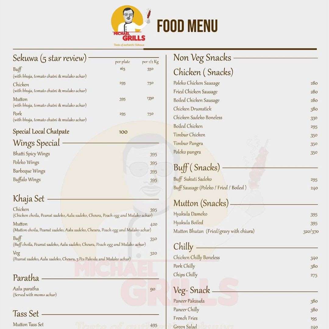 michael grills menu