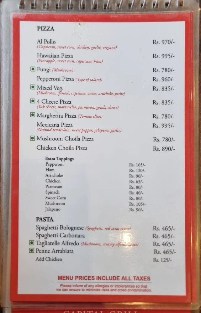 Jimbu thakali jhamsikhel menu