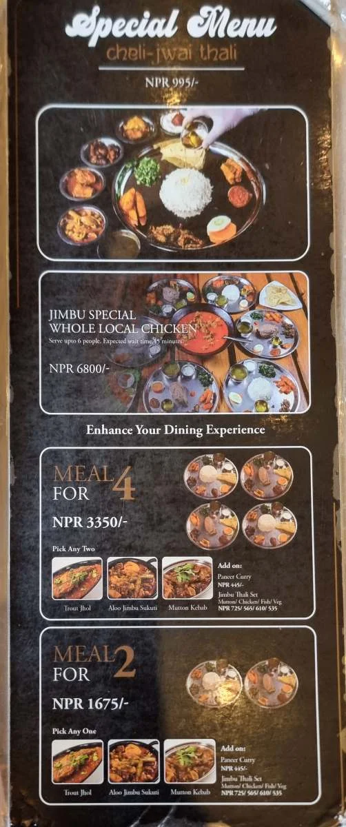 Jimbu thakali khana set menu