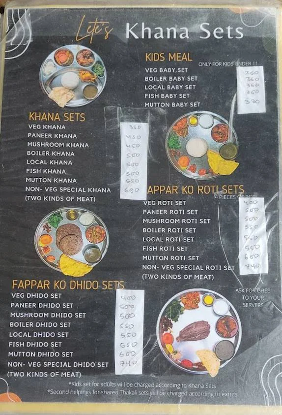 Lete Thakali Kitchen menu