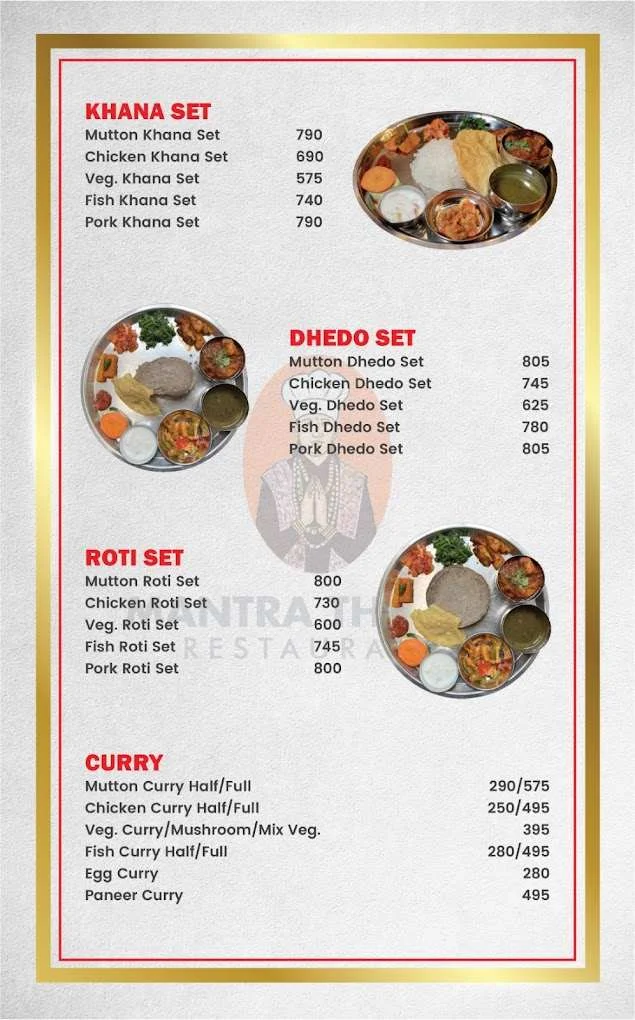 Mantra Thakali Menu