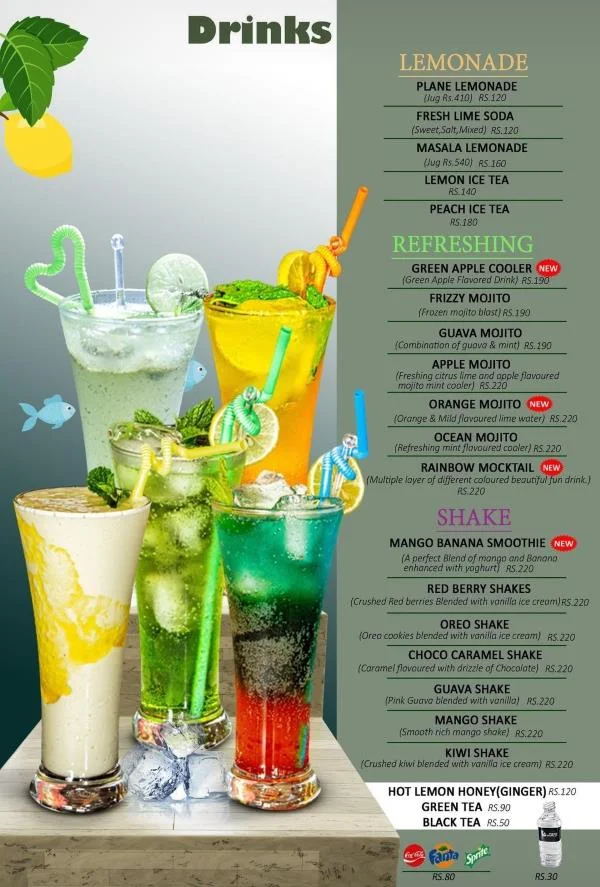 menu of pizza world
