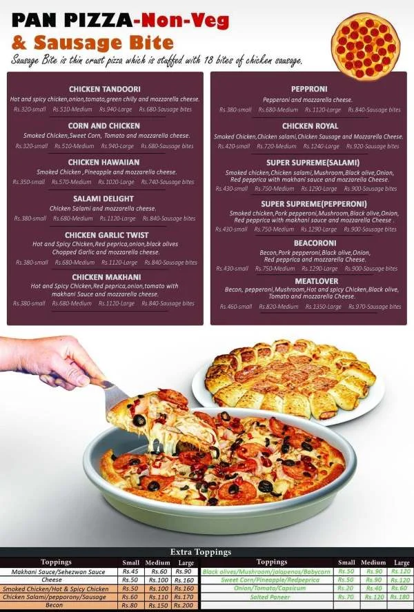 Pizza world menu